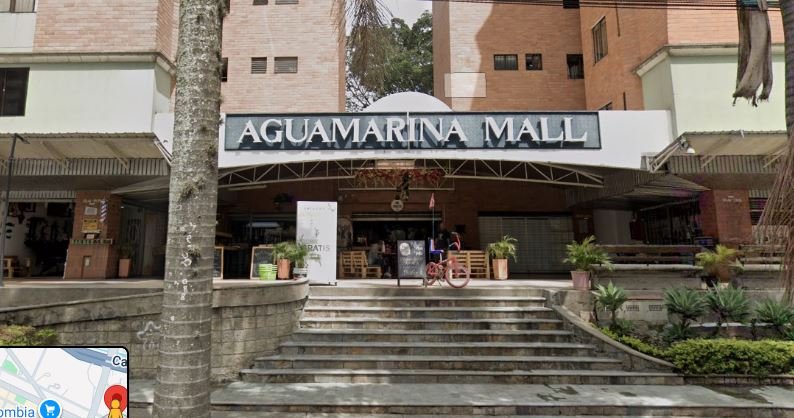 Fachada real de Mall Aguamarina